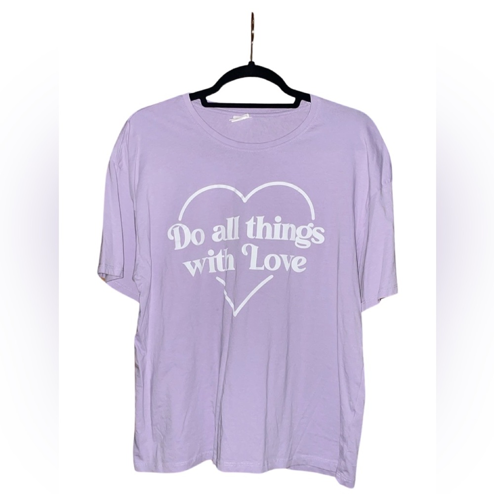 Streetwear Society “Do All Things With Love” Graphic Tee - Lavender - Size XL